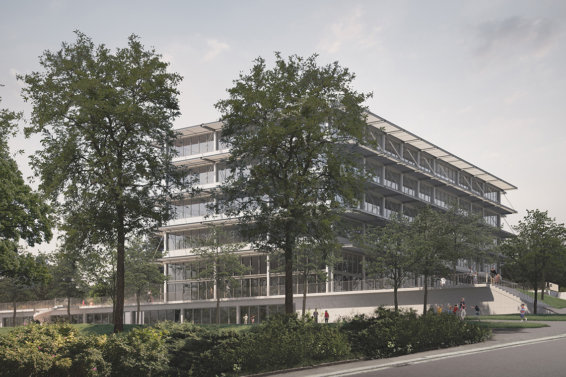 Schulanlage Borrweg. (Visualisierung: WALDRAP AG, Zürich)